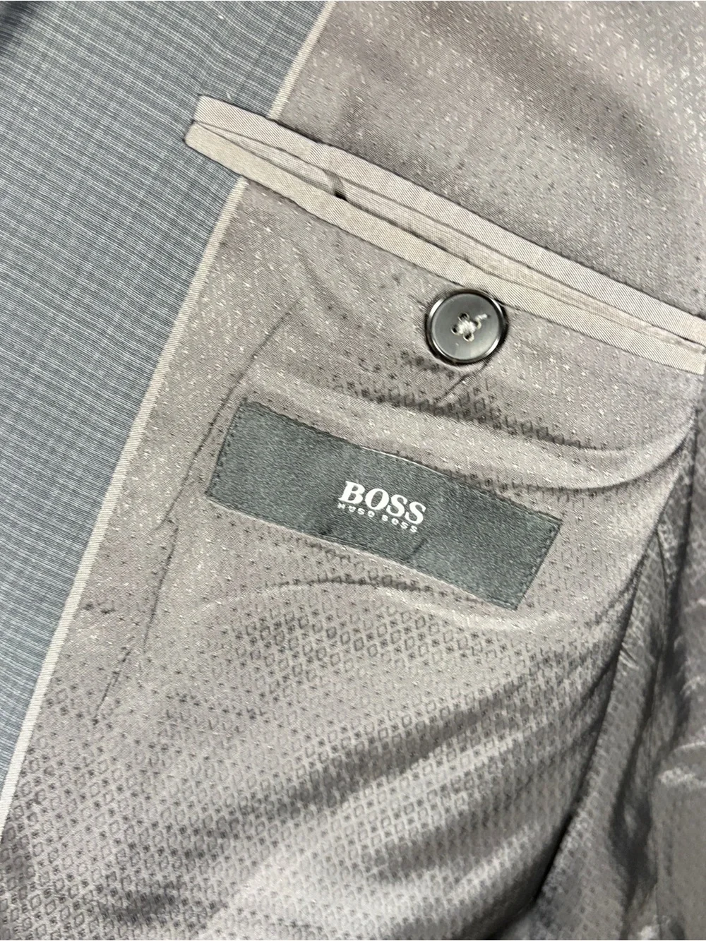 Hugo Boss Gray & Black Checks Men's Blazer 38R Super 120 Wool